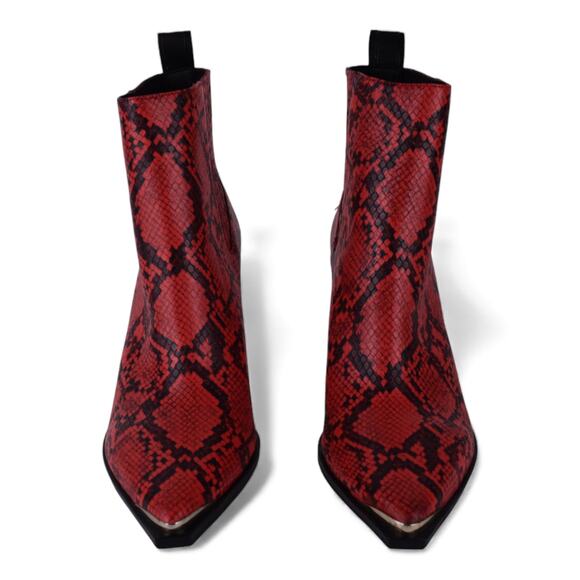 Kenneth Cole Women’s West Side Red Snake-Print Bootie – Size 9 - Picture 4 of 8